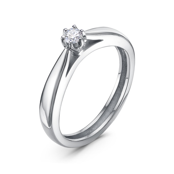 Кольцо из белого золота с бриллиантом